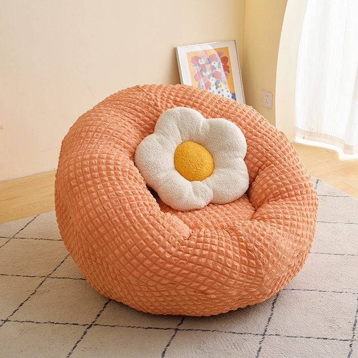 91家纺网 家纺一手货源 找家纺 启博家纺 2025新款泡泡纱南瓜椅套 橙色