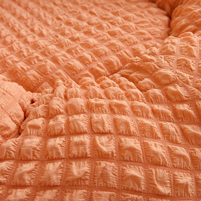 91家纺网 家纺一手货源 找家纺 启博家纺 2025新款泡泡纱南瓜椅套 橙色