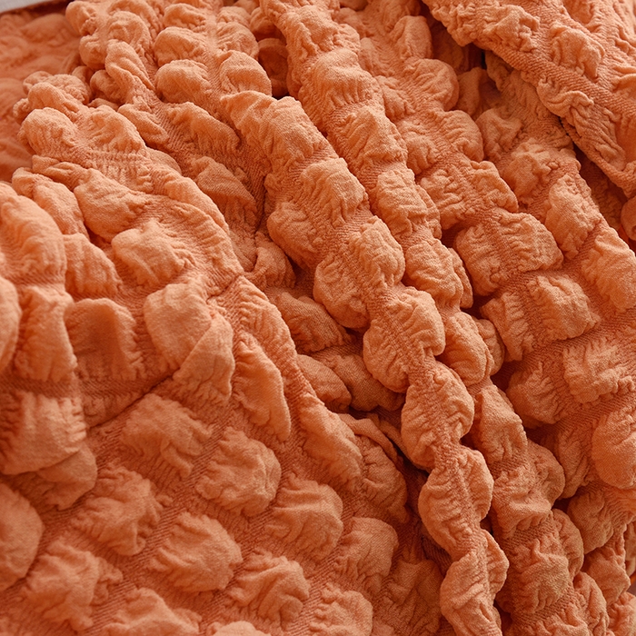 91家纺网 家纺一手货源 找家纺 启博家纺 2025新款泡泡纱南瓜椅套 橙色