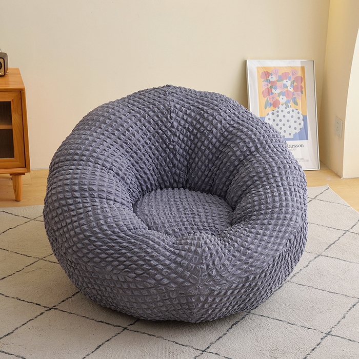 启博家纺 2025新款泡泡纱南瓜椅套 灰蓝