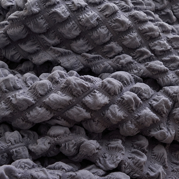 91家纺网 家纺一手货源 找家纺 启博家纺 2025新款泡泡纱南瓜椅套 灰蓝