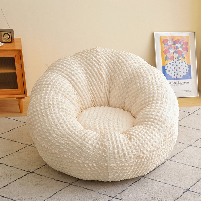 启博家纺 2025新款泡泡纱南瓜椅套 米白