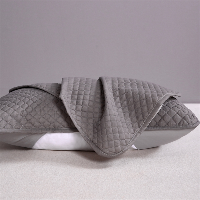 91家纺网 家纺一手货源 找家纺 诺享家纺 2025新款 隔离枕套 夹棉枕套半包超声波枕套防口水防头油防尘枕芯隔离套 半包超声波灰色