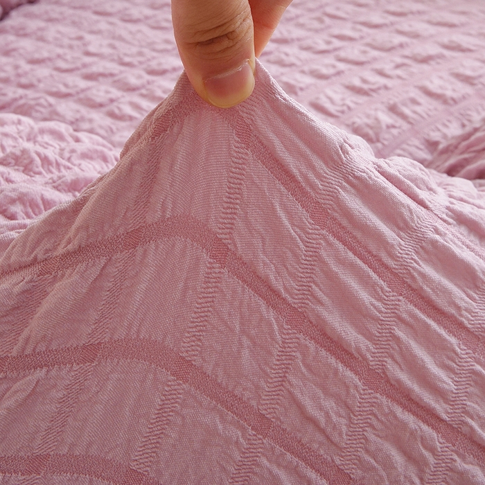 91家纺网 家纺一手货源 找家纺 启博家纺 2025新款泡泡纱南瓜椅套 桃粉