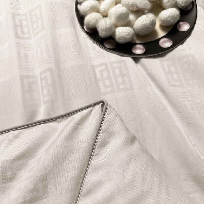 91家纺网 家纺一手货源 找家纺 兴邦家纺 2026新款全棉提花蚕丝被加厚冬被春秋被蚕蛹蛋白被外贸跨境被子被芯直播爆款 提花款-简爱-乳白