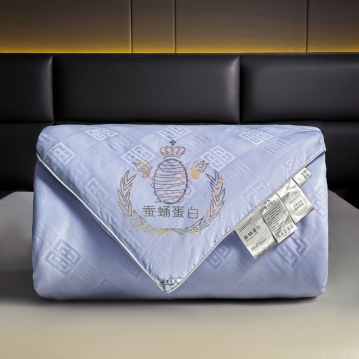 91家纺网 家纺一手货源 找家纺 兴邦家纺 2026新款全棉提花蚕丝被加厚冬被春秋被蚕蛹蛋白被外贸跨境被子被芯直播爆款 提花款-简爱-宝蓝