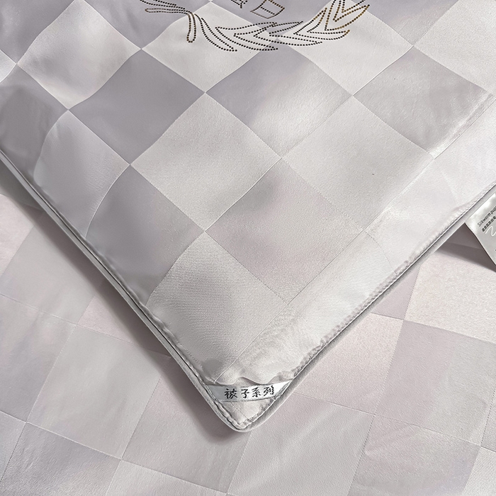 91家纺网 家纺一手货源 找家纺 兴邦家纺 2026新款全棉提花蚕丝被加厚冬被春秋被蚕蛹蛋白被外贸跨境被子被芯直播爆款 提花款-格调-银灰