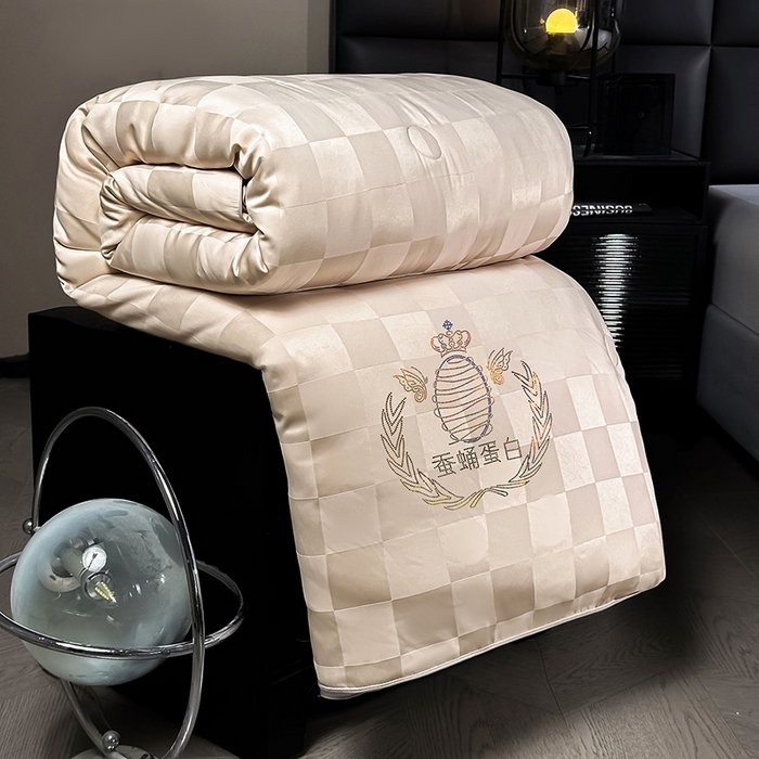 91家纺网 家纺一手货源 找家纺 兴邦家纺 2026新款全棉提花蚕丝被加厚冬被春秋被蚕蛹蛋白被外贸跨境被子被芯直播爆款 提花款-格调-金卡