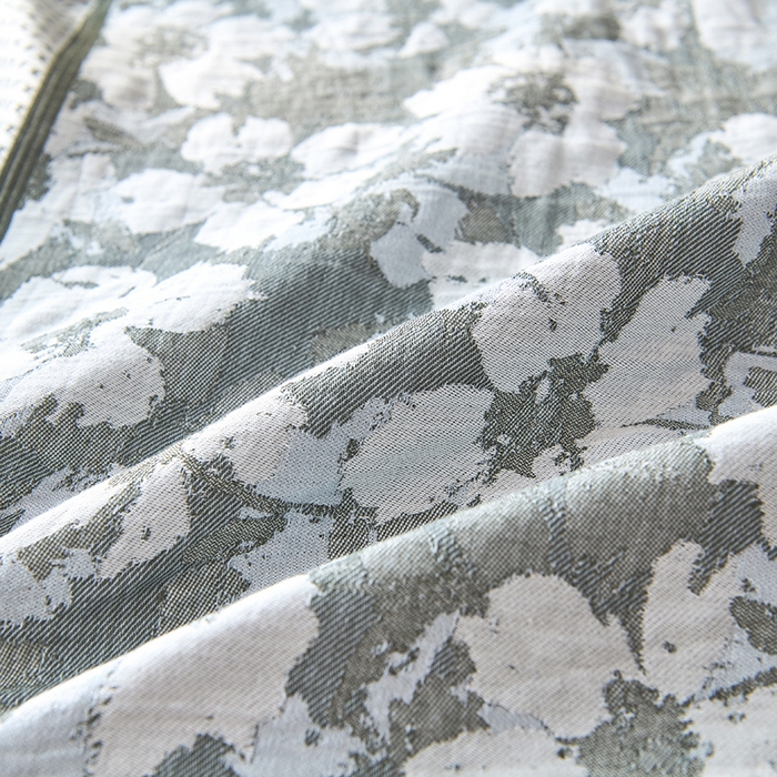 91家纺网 家纺一手货源 找家纺 悦然毛巾被 2025新款全棉纯棉纱布多功能枕巾枕套带扣子 田园碎花灰