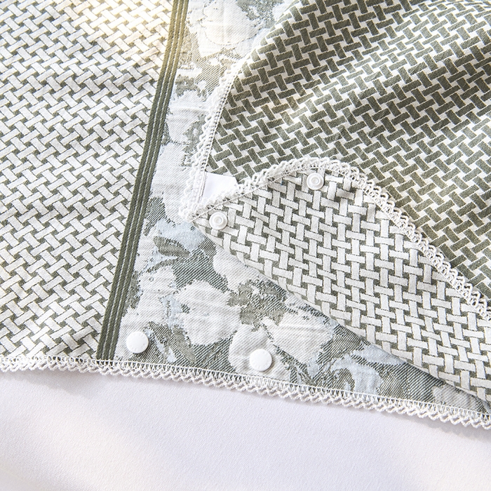 91家纺网 家纺一手货源 找家纺 悦然毛巾被 2025新款全棉纯棉纱布多功能枕巾枕套带扣子 田园碎花灰