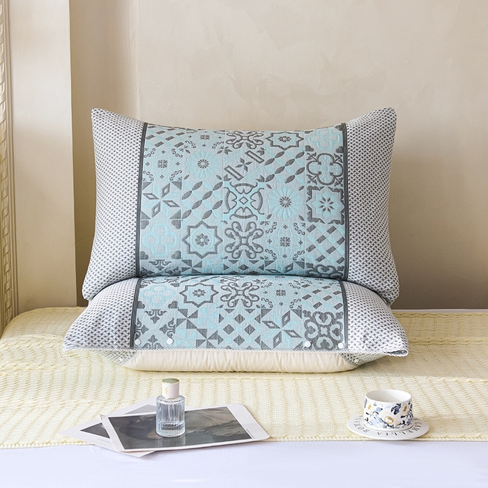 （总）悦然毛巾被 2025新款全棉纯棉纱布多功能枕巾枕套带扣子