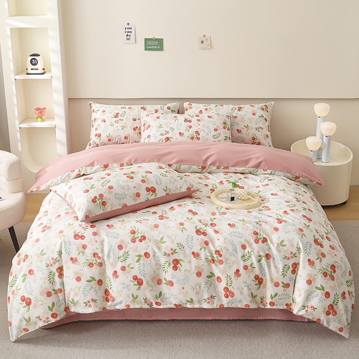 91家纺网 家纺一手货源 找家纺 （总）2025直播新款13372全棉纯棉印花四件套喷气小清新简约热款学生四件套