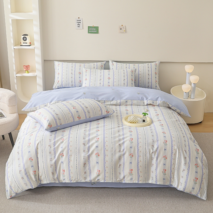 2025直播新款13372全棉纯棉印花四件套喷气小清新简约热款学生四件套 玫瑰收藏