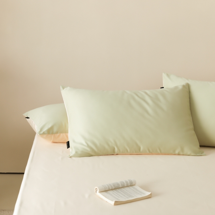 91家纺网 家纺一手货源 找家纺 （总）云栖家居 2025新款全棉纯棉纯色双拼色长绒棉纯棉四件套--极简