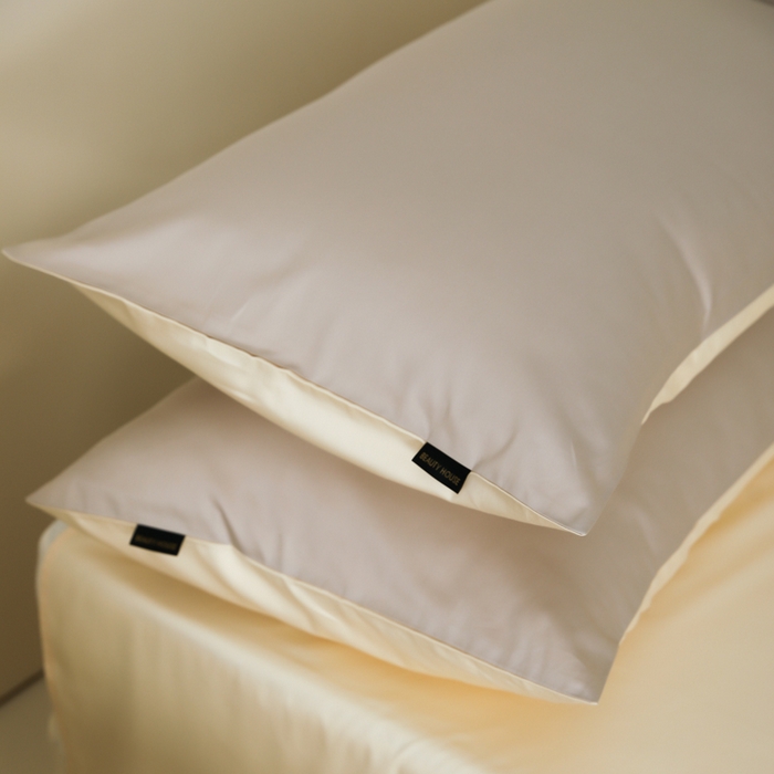 91家纺网 家纺一手货源 找家纺 云栖家居 2025新款全棉纯棉纯色双拼色长绒棉纯棉四件套--极简 锡器灰&米粒碎