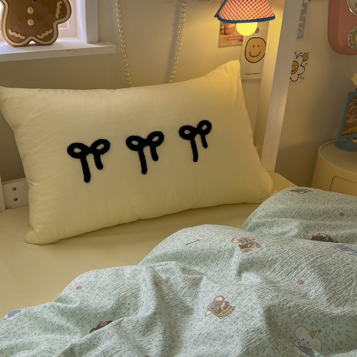 91家纺网 家纺一手货源 找家纺 三元色 2025新款云感毛巾绣学生三件套 开心小象