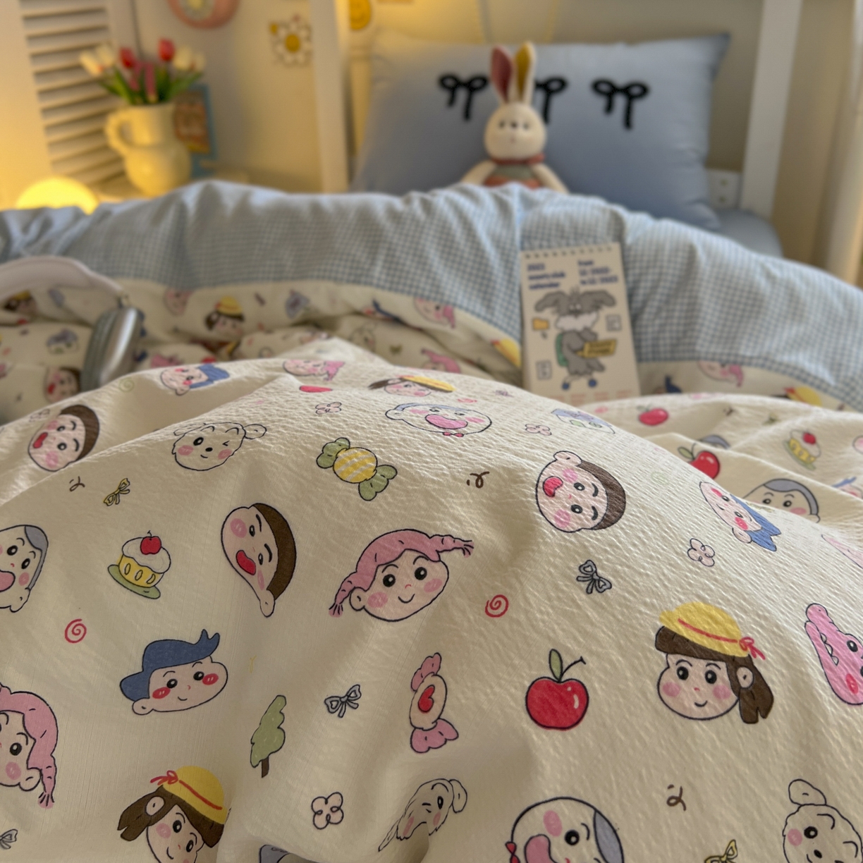 91家纺网 家纺一手货源 找家纺 三元色 2025新款云感毛巾绣学生三件套 小新乐园