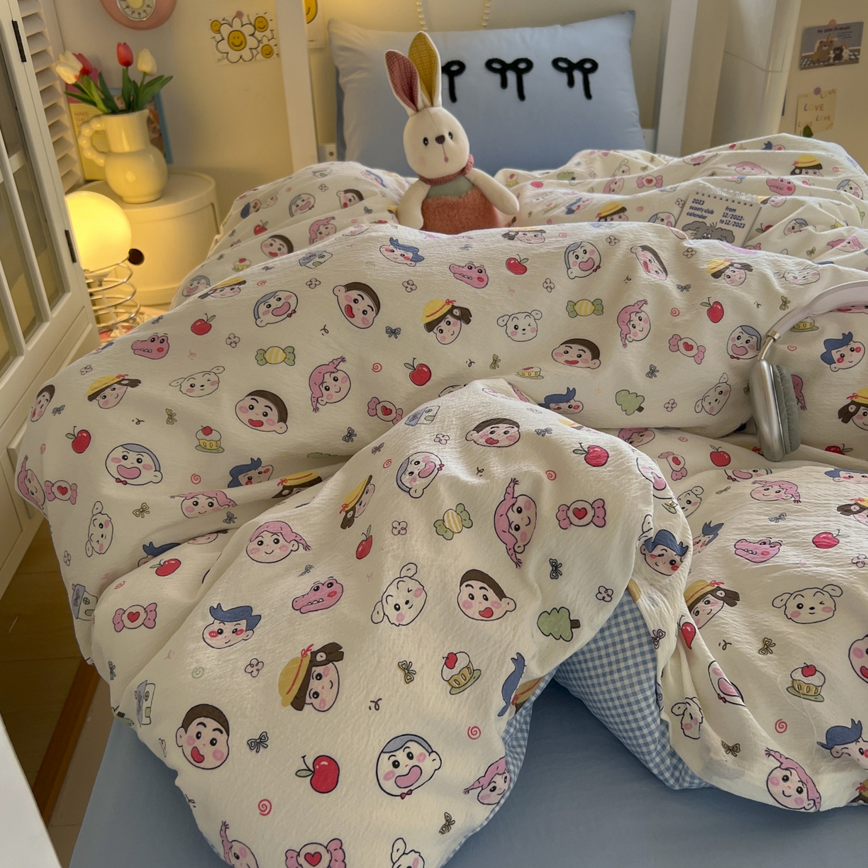 91家纺网 家纺一手货源 找家纺 三元色 2025新款云感毛巾绣学生三件套 小新乐园