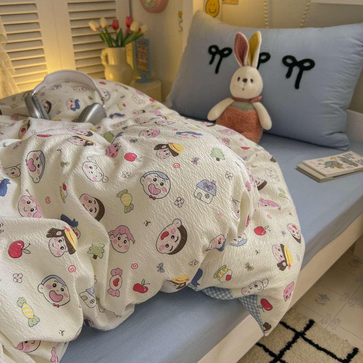 91家纺网 家纺一手货源 找家纺 三元色 2025新款云感毛巾绣学生三件套 小新乐园