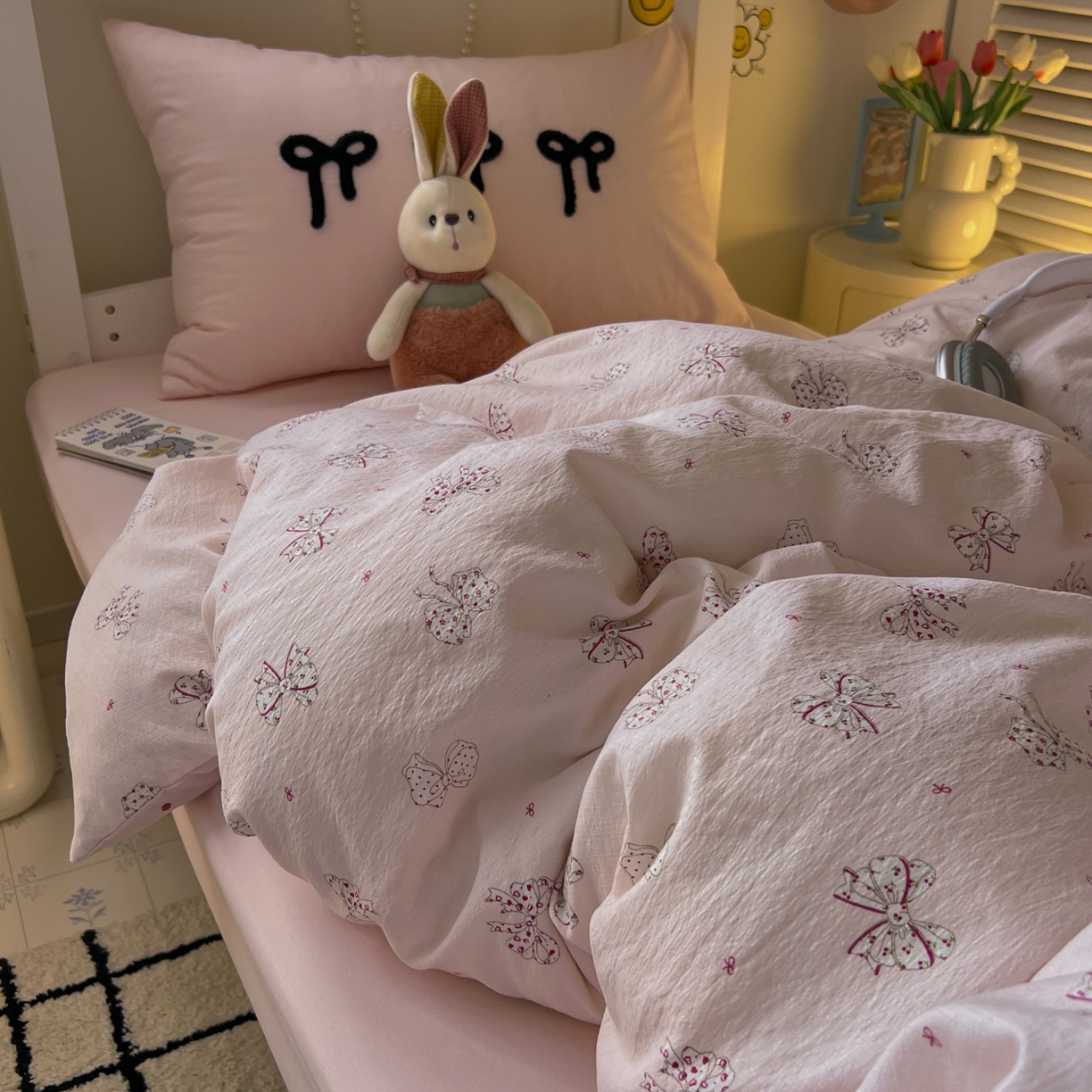 91家纺网 家纺一手货源 找家纺 三元色 2025新款云感毛巾绣学生三件套 心愿