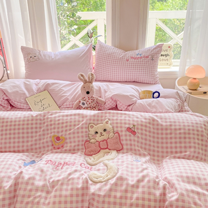 91家纺网 家纺一手货源 找家纺 （总）雨帆家纺 2025新款可爱卡通水洗棉贴布绣四件套