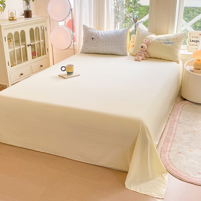 91家纺网 家纺一手货源 找家纺 雨帆家纺 2025新款可爱卡通水洗棉贴布绣四件套 蓝格西高地