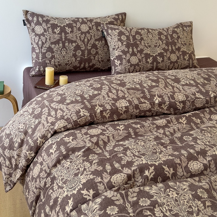 91家纺网 家纺一手货源 找家纺 竹合家纺 2025秋冬新品爆款加厚高克重复古风皱皱印花四件套典雅