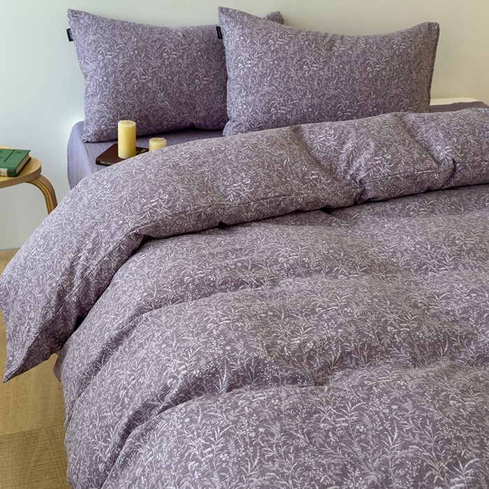 91家纺网 家纺一手货源 找家纺 竹合家纺 2025秋冬新品爆款加厚高克重复古风皱皱印花四件套米兰紫