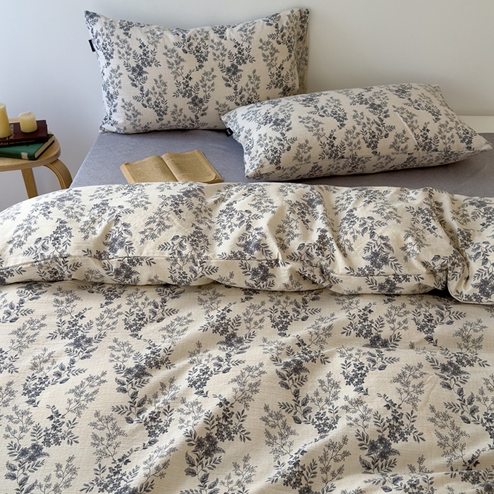 91家纺网 家纺一手货源 找家纺 竹合家纺 2025秋冬新品爆款加厚高克重复古风皱皱印花四件套莫里