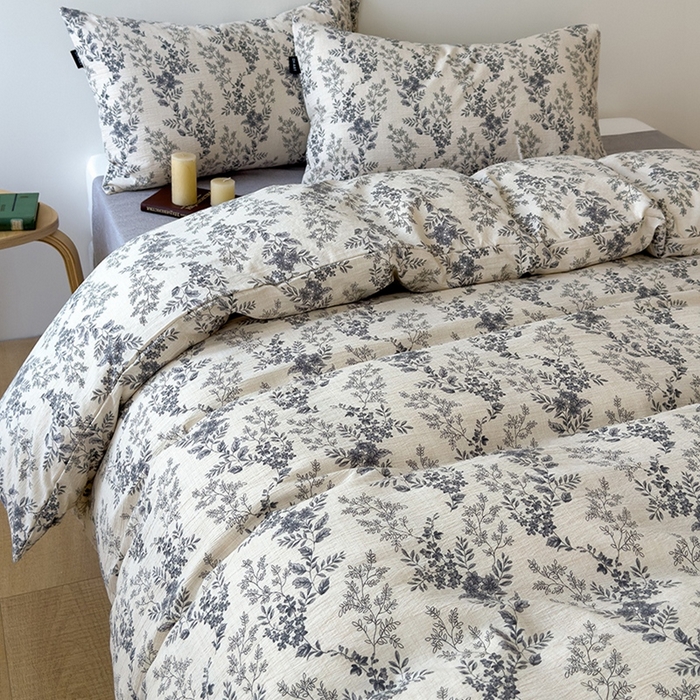 91家纺网 家纺一手货源 找家纺 竹合家纺 2025秋冬新品爆款加厚高克重复古风皱皱印花四件套莫里