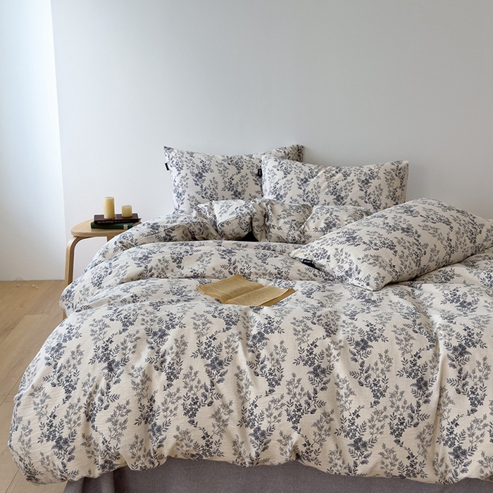 91家纺网 家纺一手货源 找家纺 竹合家纺 2025秋冬新品爆款加厚高克重复古风皱皱印花四件套莫里