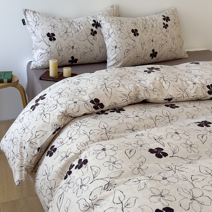 91家纺网 家纺一手货源 找家纺 竹合家纺 2025秋冬新品爆款加厚高克重复古风皱皱印花四件套苏莉