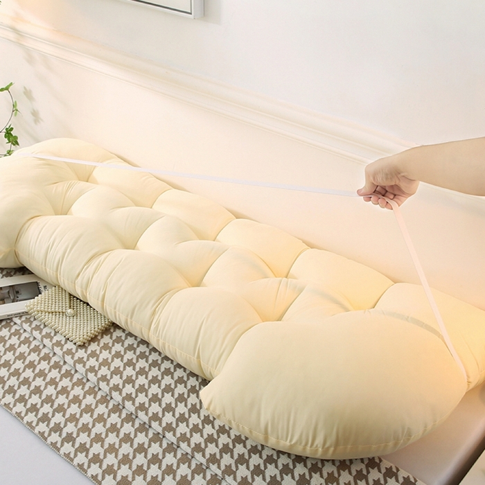 91家纺网 家纺一手货源 找家纺 （总）碧尔家居 2025新款学生床头靠垫大靠背卧室床上靠枕米黄榻榻米软包护腰防撞软垫绑带