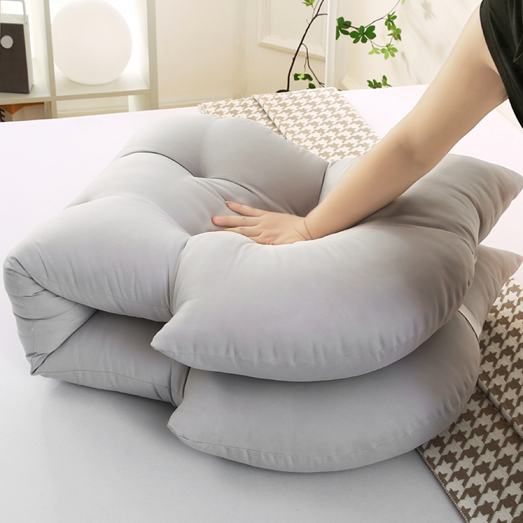 91家纺网 家纺一手货源 找家纺 碧尔家居 2025新款学生床头靠垫大靠背卧室床上靠枕米黄榻榻米软包护腰防撞软垫绑带 银灰