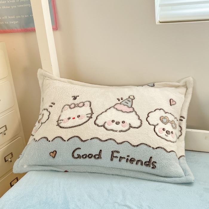 91家纺网 家纺一手货源 找家纺 川悦生活 2025新款立体雪花绒印花四件套学生床系列二场景一 快乐派对