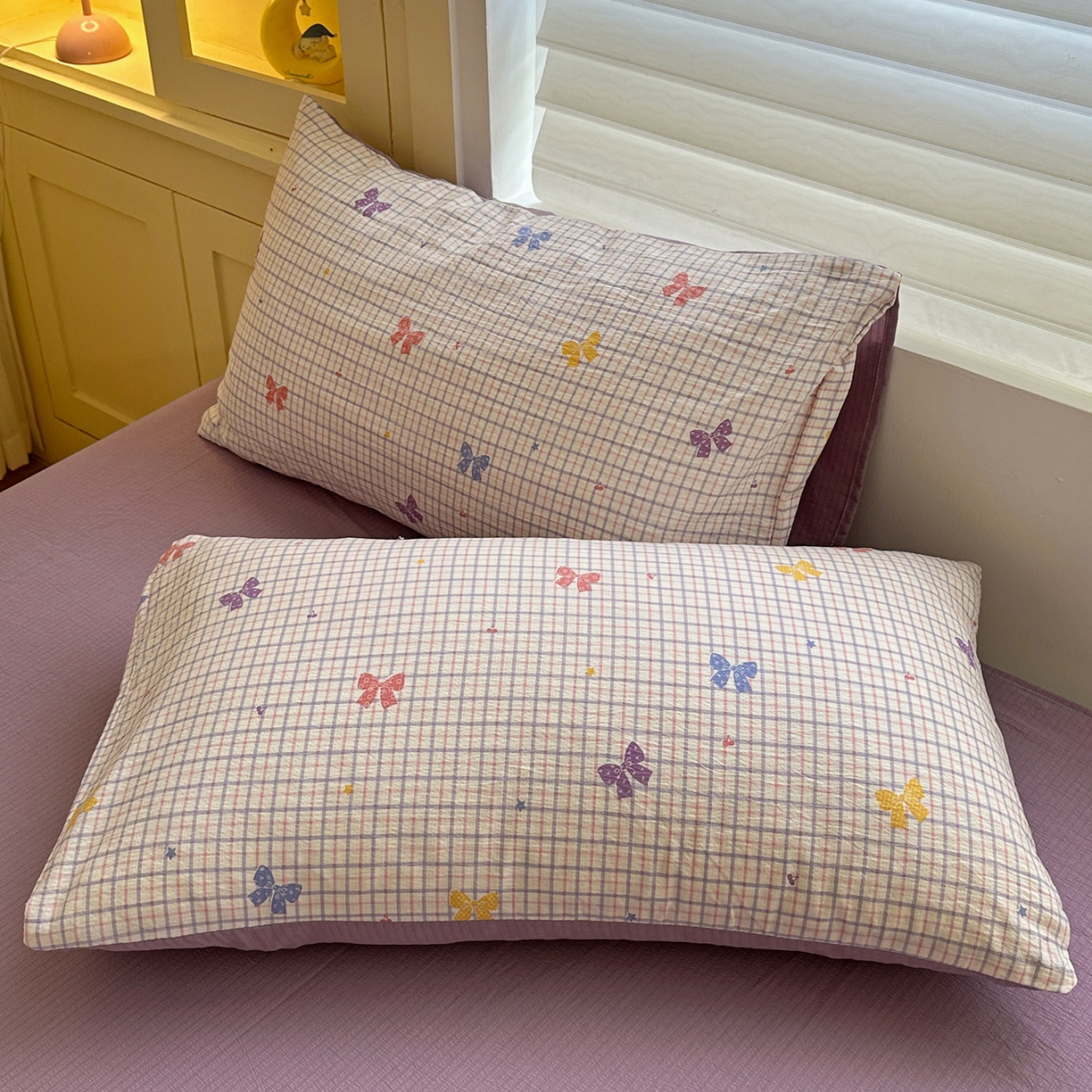 91家纺网 家纺一手货源 找家纺 水墨江南 2025新款云感双层纱印花四件套 多彩蝴蝶结