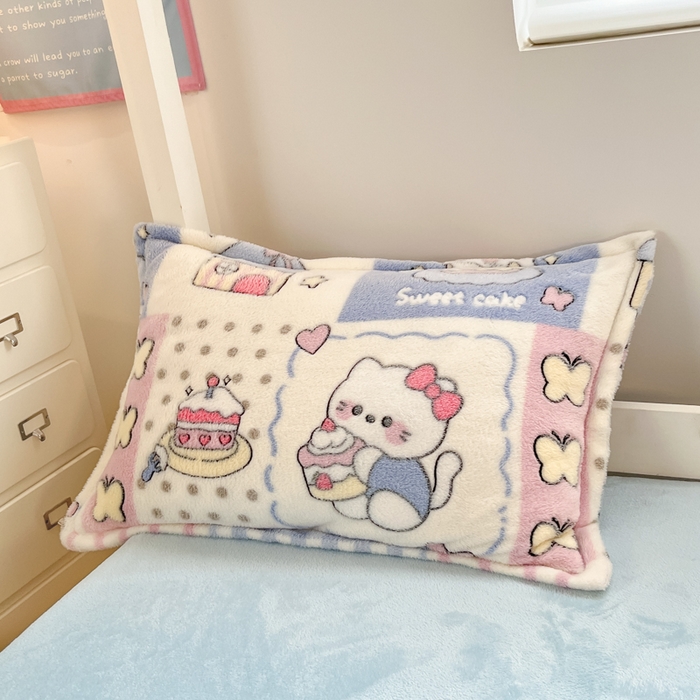 91家纺网 家纺一手货源 找家纺 川悦生活 2025新款立体雪花绒印花四件套学生床系列二场景一 小喵甜心