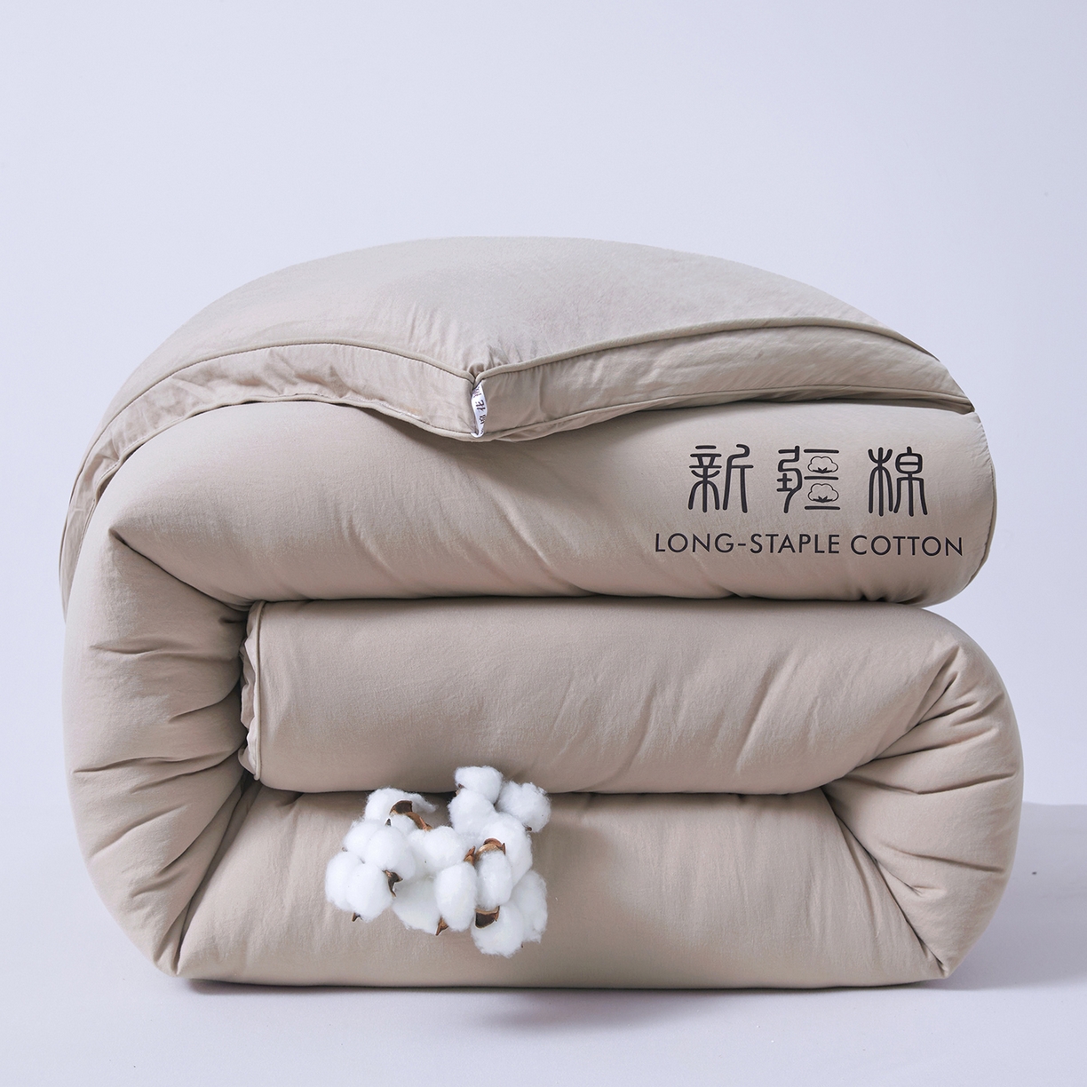 91家纺网 家纺一手货源 找家纺 思雅庭 2025新款原棉水洗棉新疆棉花被被子被芯 卡其