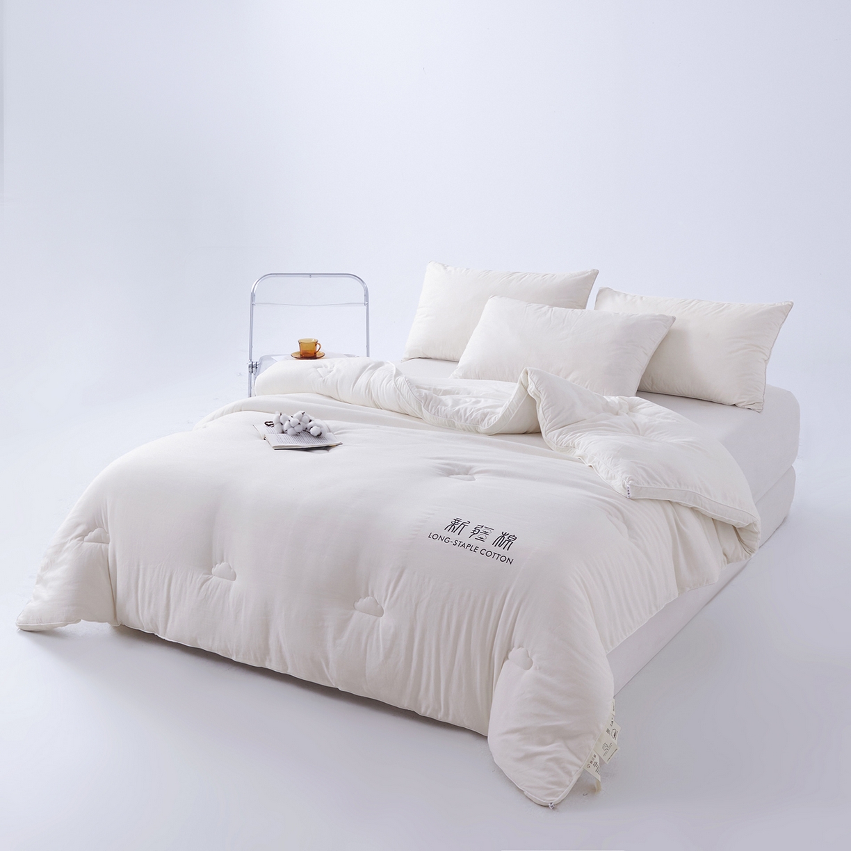 91家纺网 家纺一手货源 找家纺 思雅庭 2025新款原棉水洗棉新疆棉花被被子被芯 奶白