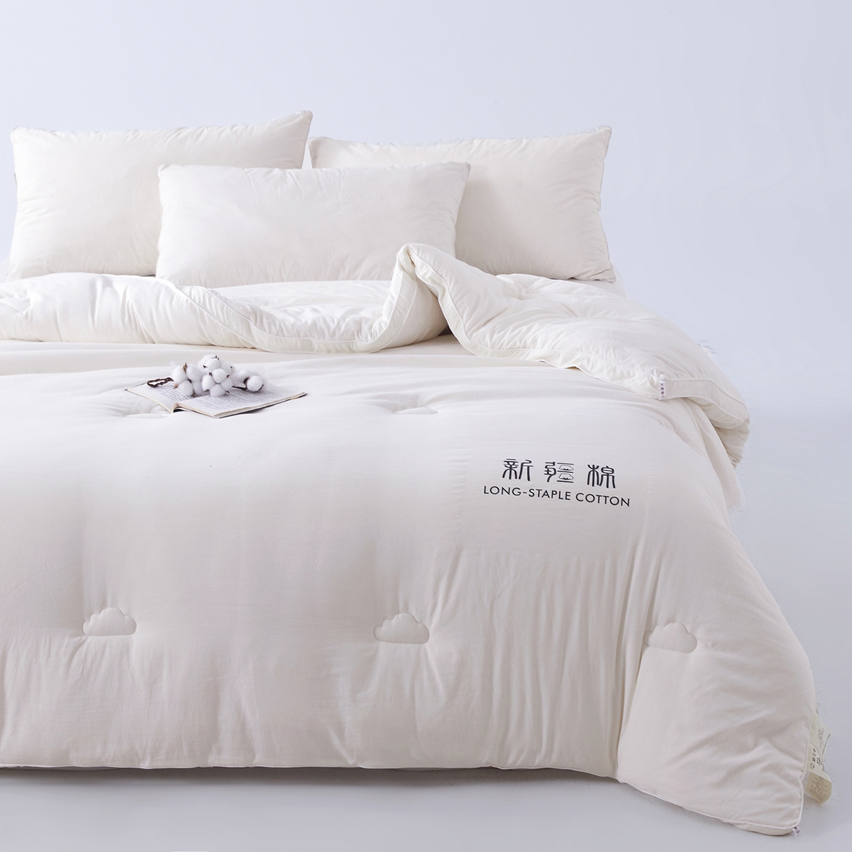 91家纺网 家纺一手货源 找家纺 思雅庭 2025新款原棉水洗棉新疆棉花被被子被芯 奶白