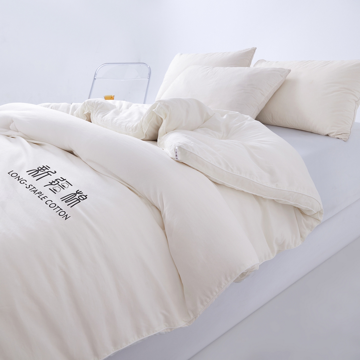 91家纺网 家纺一手货源 找家纺 思雅庭 2025新款原棉水洗棉新疆棉花被被子被芯 奶白