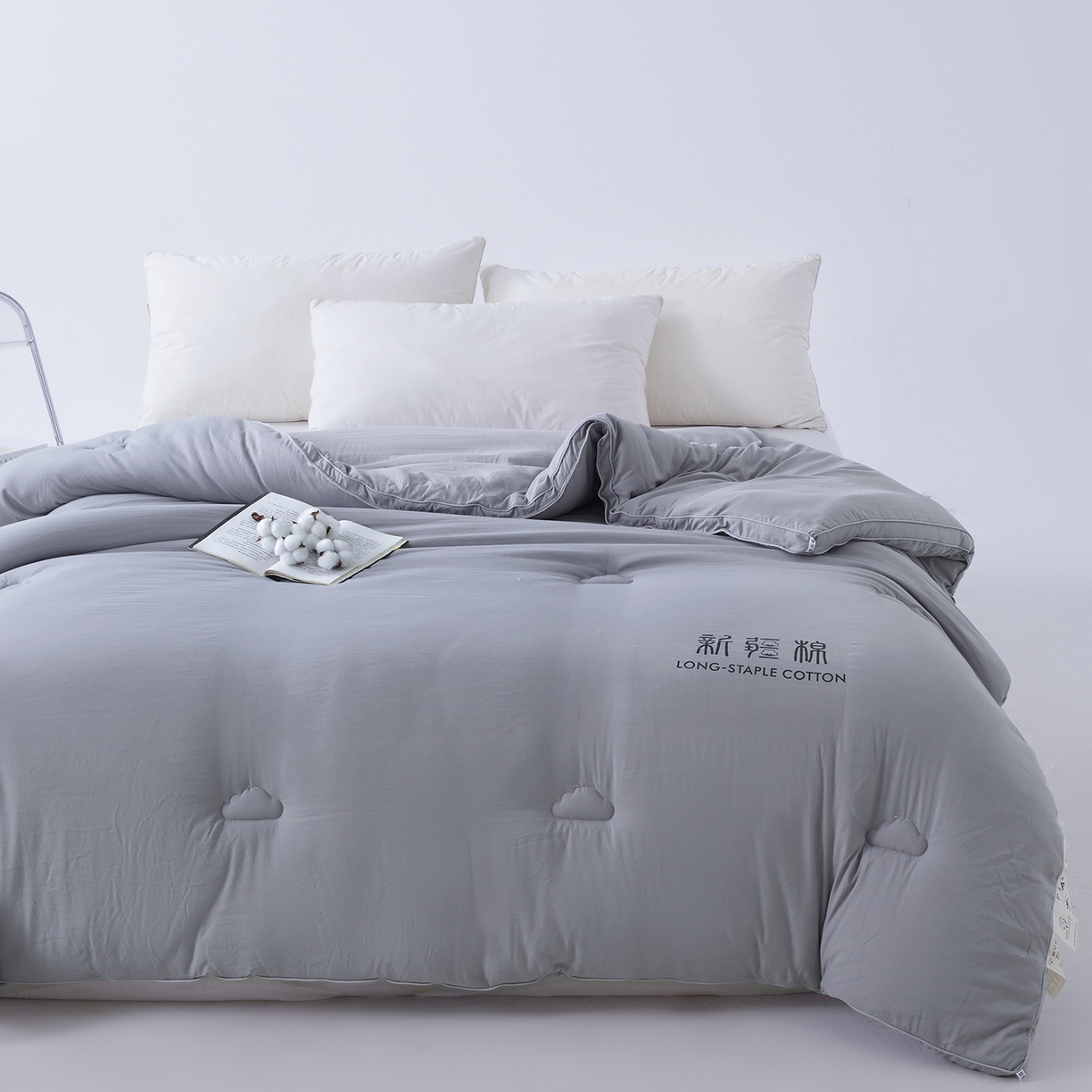 91家纺网 家纺一手货源 找家纺 思雅庭 2025新款原棉水洗棉新疆棉花被被子被芯 梦灰