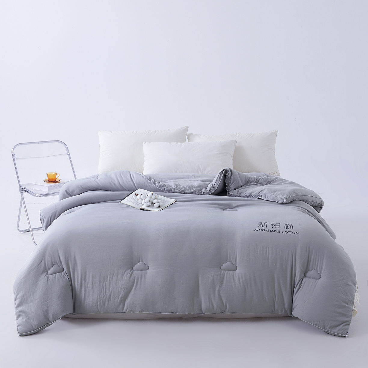 91家纺网 家纺一手货源 找家纺 思雅庭 2025新款原棉水洗棉新疆棉花被被子被芯 梦灰