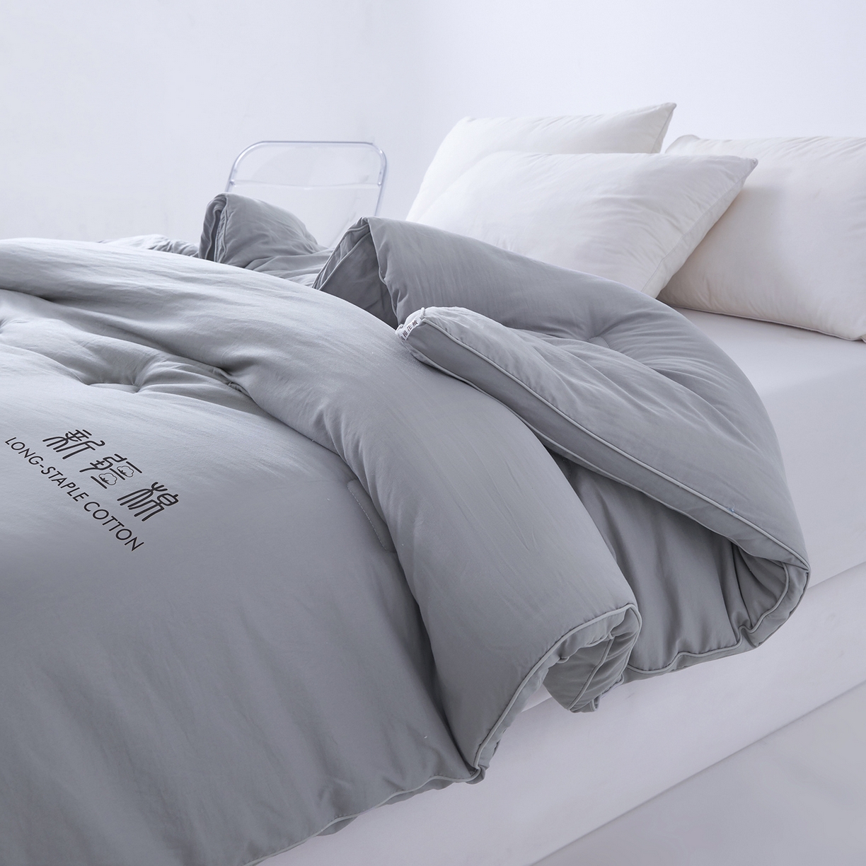 91家纺网 家纺一手货源 找家纺 思雅庭 2025新款原棉水洗棉新疆棉花被被子被芯 梦灰