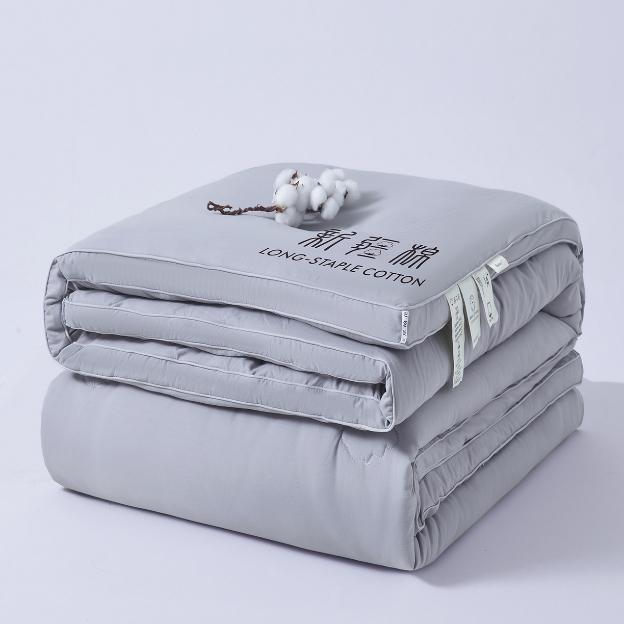 91家纺网 家纺一手货源 找家纺 思雅庭 2025新款原棉水洗棉新疆棉花被被子被芯 梦灰