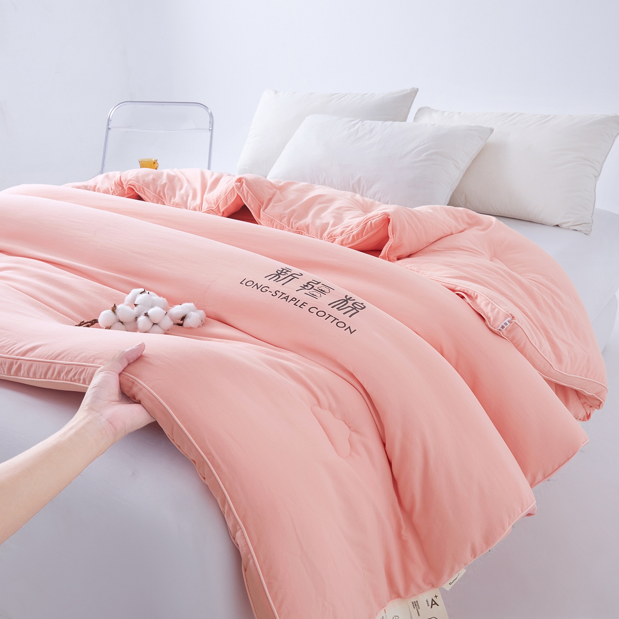 91家纺网 家纺一手货源 找家纺 思雅庭 2025新款原棉水洗棉新疆棉花被被子被芯 柔玉