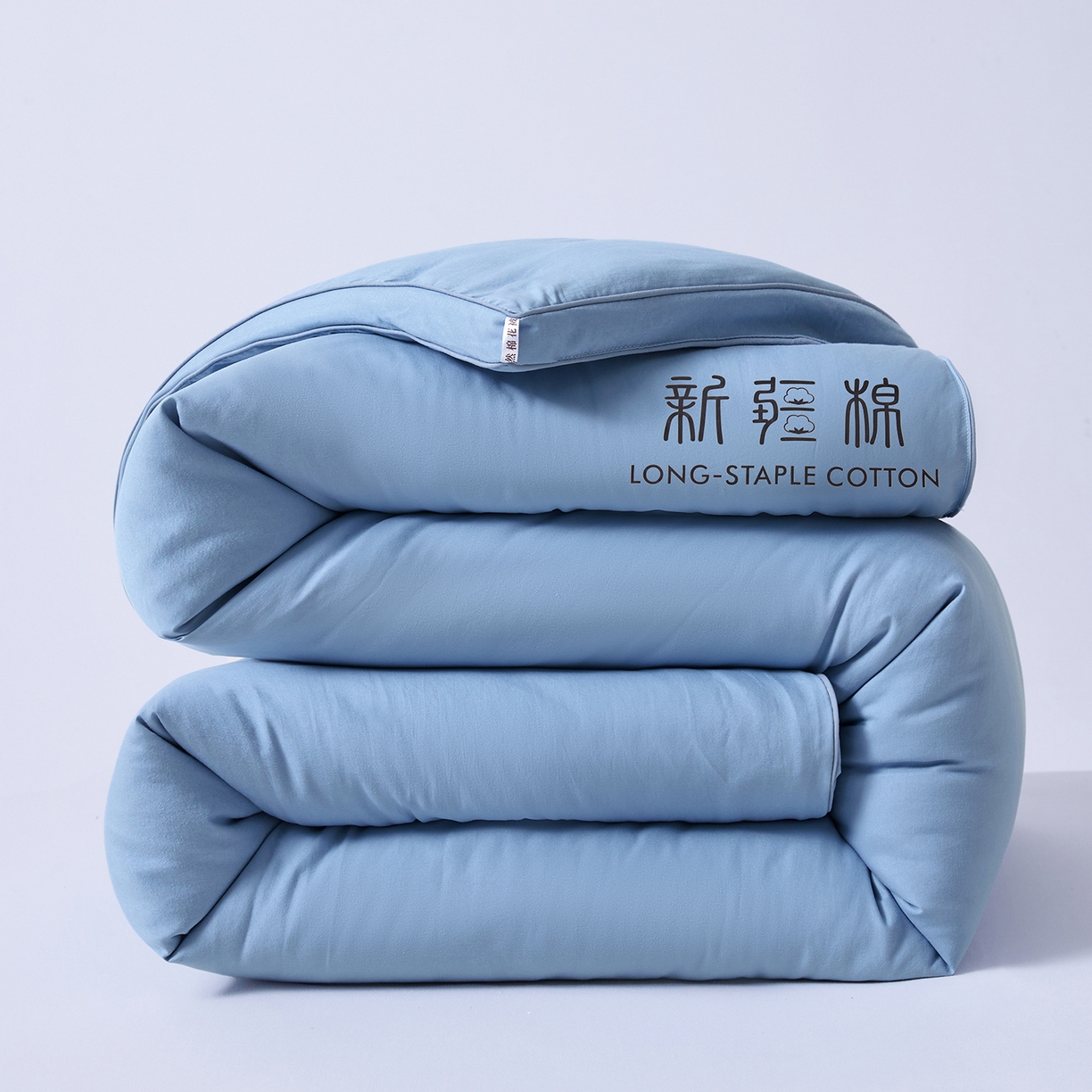 91家纺网 家纺一手货源 找家纺 思雅庭 2025新款原棉水洗棉新疆棉花被被子被芯 蔚蓝