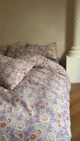 91家纺网 家纺一手货源 找家纺 美梦家纺 2025新款高克重加厚亚麻皱皱纱床盖四件套系列（提供买家秀) 爱丽丝