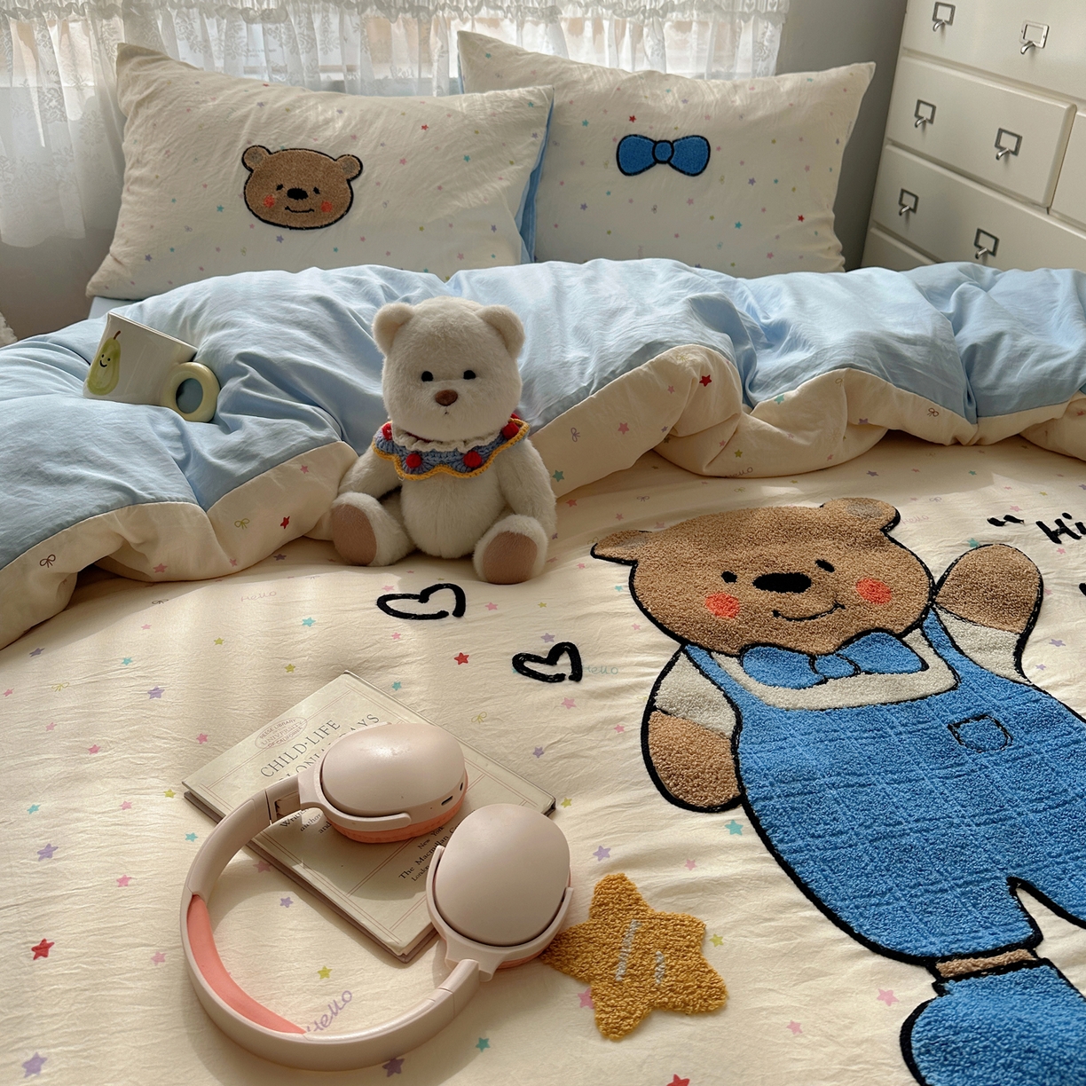 91家纺网 家纺一手货源 找家纺 盼季家纺 2025年A类毛巾绣水洗棉床上用品四件套学生宿舍床单被套三件套（含买家秀） 毛巾绣-绅士崽崽