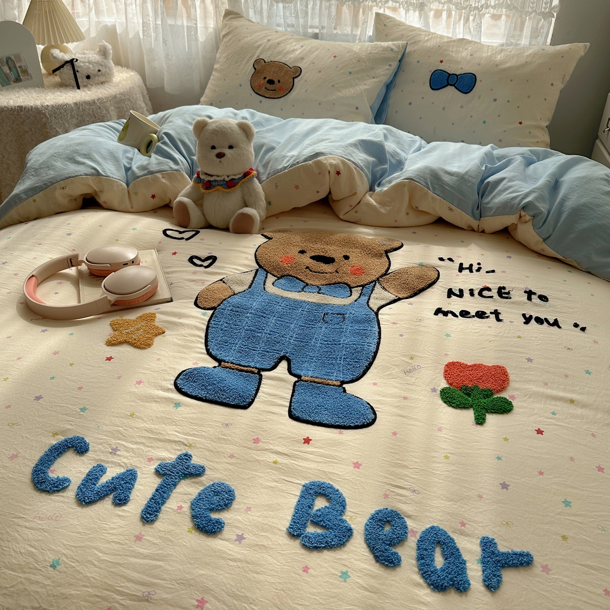 91家纺网 家纺一手货源 找家纺 盼季家纺 2025年A类毛巾绣水洗棉床上用品四件套学生宿舍床单被套三件套（含买家秀） 毛巾绣-绅士崽崽